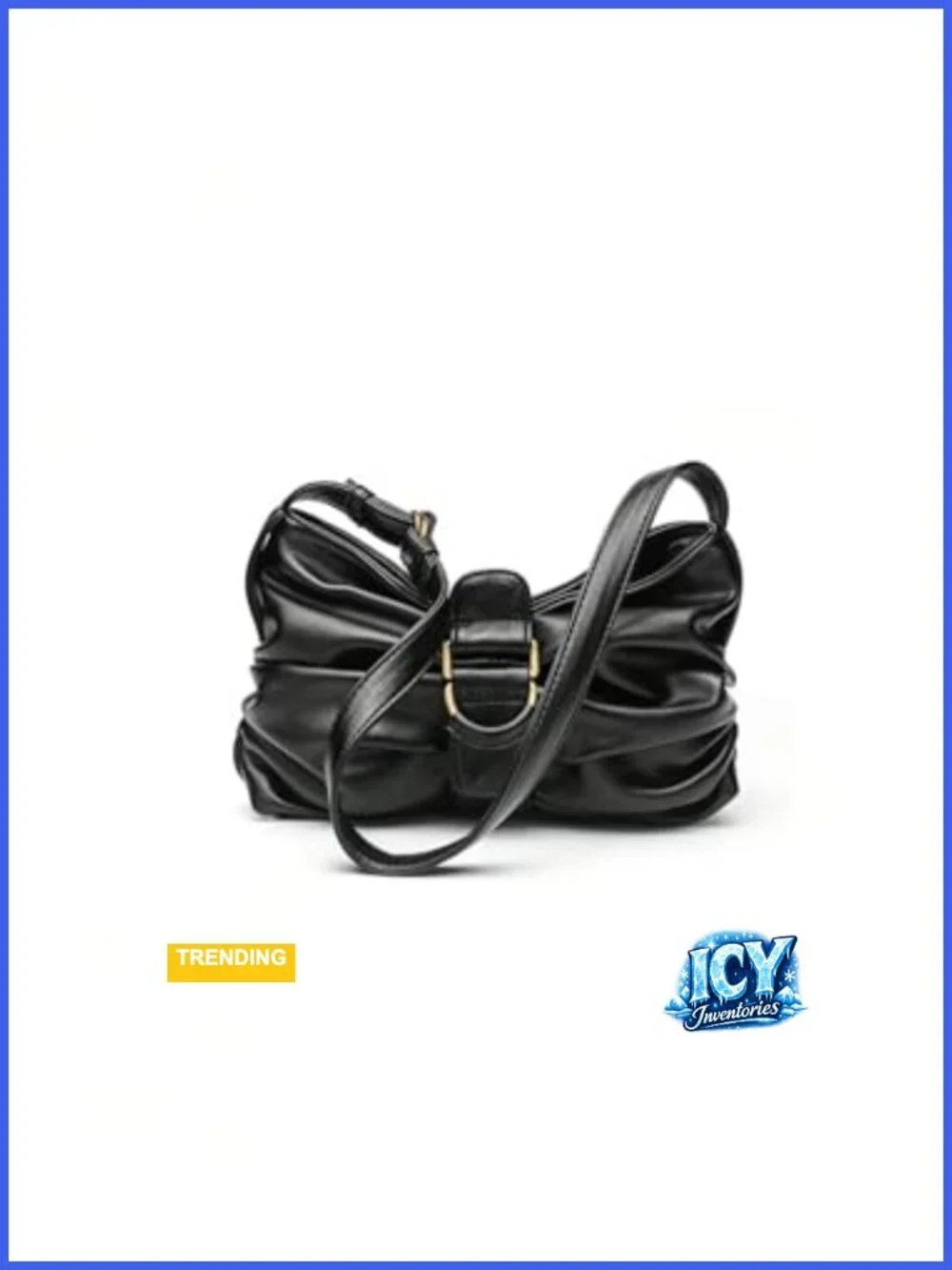 Y2K Ruched Hobo Shoulder Bag Faux Leather Vintage Punk Purse
